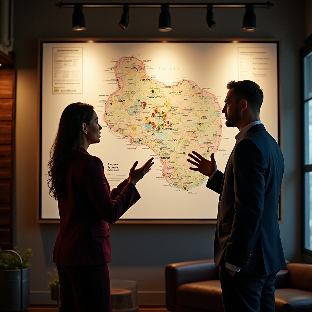 Map showing service coverage across different regions of Paraguay